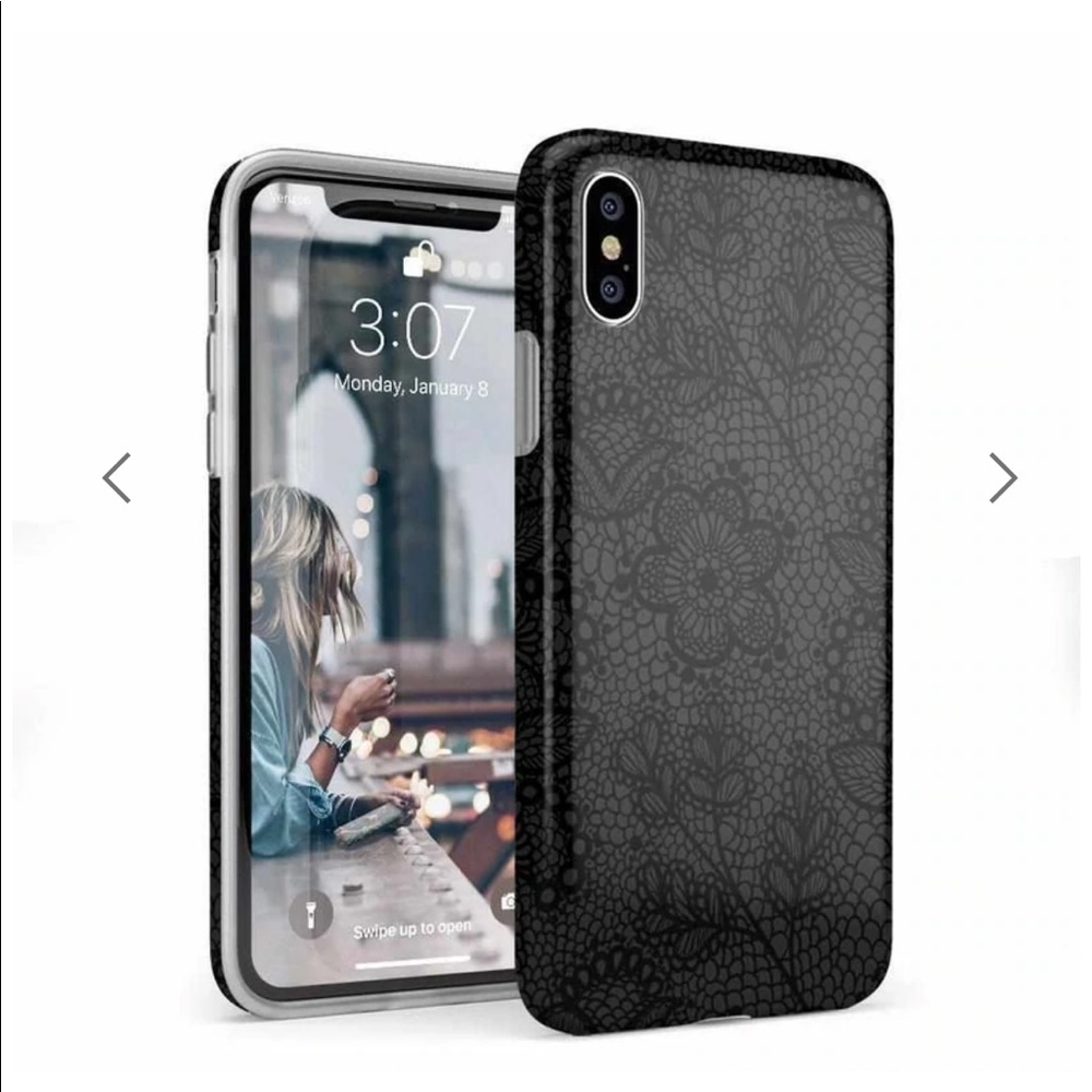 Casely Lace Me Up Black Lace iPhone X Case